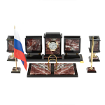 Настольный письменный набор из креноида и змеевика на бронзовых ножках Marble Accessory варинант исполнения - 1 | Loft Concept в Саратове