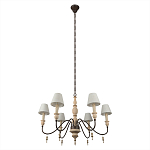 Люстра на металлическом основании с 6-ю белыми тканевыми абажурами Terrain варинант исполнения - 4 | Loft Concept в Саратове