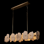 Люстра подвесная линейная с текстурированными мраморными элементами Marble square варинант исполнения - 4 | Loft Concept в Саратове