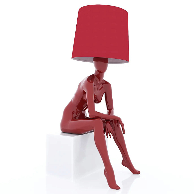 Лампа MANNEQUIN LAMP с абажуром девушка на кресле Глянцевый черный Черный матовый Глянцевый белый Белый матовый Серый Золотой Красный Шампань в Саратове | Loft Concept 