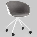 Офисное кресло из пластика с мягким сиденьем Eggshell Grey варинант исполнения - 2 | Loft Concept в Саратове