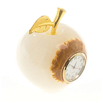 Часы настольные в виде яблока из натурального камня Оникс Stone Clock варинант исполнения - 6 | Loft Concept в Саратове