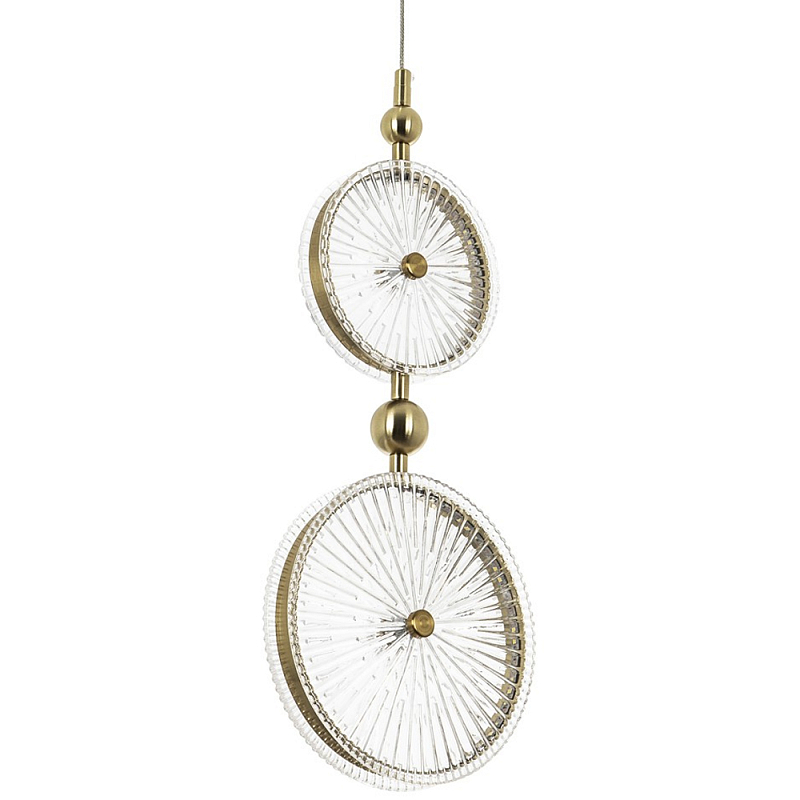Подвесной светильник с круглым плафоном из рельефного стекла Peony Glass Brass Hanging Lamp Прозрачное Стекло Латунь Подвесной светильник с круглым плафоном из рельефного стекла Peony Glass Brass Hanging Lamp Прозрачное Стекло Латунь в Саратове | Loft Concept