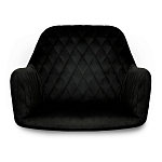 Барный стул со спинкой и подлокотниками на 4-х деревянных ножках Douglas Rhombus Черный Велюр варинант исполнения - 3 | Loft Concept в Саратове