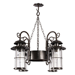 Уличная подвесная люстра с 4-мя цилиндрическими плафонами на цепях Elysian Lanterns варинант исполнения - 3 | Loft Concept в Саратове