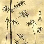 Обои ручная роспись Bamboo Quicksilver on Warm Gold gilded tea paper варинант исполнения - 2 | Loft Concept в Саратове