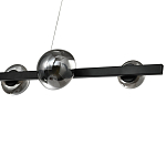 Люстра светодиодная линейная с 6-ю круглыми серыми плафонами Iona Chandelier Black  варинант исполнения - 2 | Loft Concept в Саратове