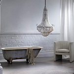 Люстра каплевидной формы украшенная белыми бусинами Wooden Beads White Chandelier варинант исполнения - 1 | Loft Concept в Саратове