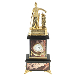 Часы настольные бронзовые из натурального камня Яшма Stone Clock варинант исполнения - 1 | Loft Concept в Саратове