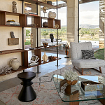 Черный приставной столик из массива AMORPHOUS варинант исполнения - 4 | Loft Concept в Саратове