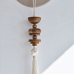 Аксессуар на стену диск с деревянными бусинами Wall Decor Thread Disc  варинант исполнения - 2 | Loft Concept в Саратове