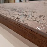 Стол обеденный с коричневой квадратной столешницей из керамики на четырех деревянных ножках Brown Ceramics варинант исполнения - 2 | Loft Concept в Саратове