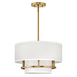 Потолочный светильник с двухслойным белым текстильным абажуром Hinkley варинант исполнения - 15 | Loft Concept в Саратове