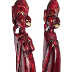 Комплект из 2-х деревянных статуэток Asmat Tall Statuettes Red варинант исполнения - 3 | Loft Concept в Саратове