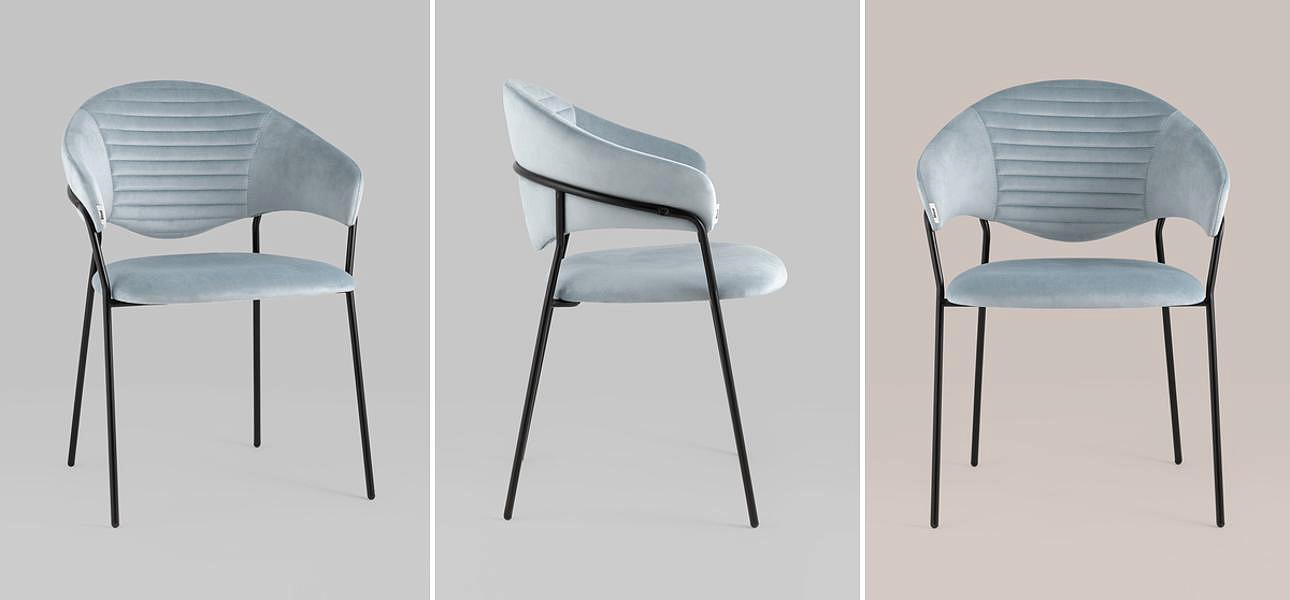 Стул Alexis Chair Пыльно-Голубой Велюр Стул Alexis Chair Пыльно-Голубой Велюр - Loft-Concept в Саратове