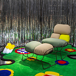 Дизайнерское разноцветное кресло на металлическом каркасе с подставкой для ног Poltronova Plasma Armchair варинант исполнения - 14 | Loft Concept в Саратове