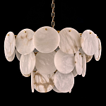 Люстра трехъярусная с подвесками из округлых элементов Cryptocrystalline Stone варинант исполнения - 1 | Loft Concept в Саратове