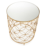 Приставной стол золотой с зеркальной столешницей Golden Symphony варинант исполнения - 1 | Loft Concept в Саратове