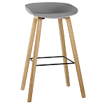 Барный стул на ножках из натурального дерева Boras Grey варинант исполнения - 1 | Loft Concept в Саратове