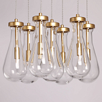 Люстра с 7-ю прозрачными плафонами из стекла в форме капли Lucid Rain  варинант исполнения - 4 | Loft Concept в Саратове