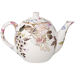 Чайный сервиз из фарфора белый с рисунком цветов на 6 персон 14 предметов Garden Whisper Porcelain Set  варинант исполнения - 2 | Loft Concept в Саратове