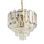 Люстра многоярусная с овальными прозрачными подвесками 36 см Harmonica варинант исполнения - 1 | Loft Concept в Саратове