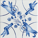 Плитка с узором 2 кота 2 пистолета варинант исполнения - 1 | Loft Concept в Саратове