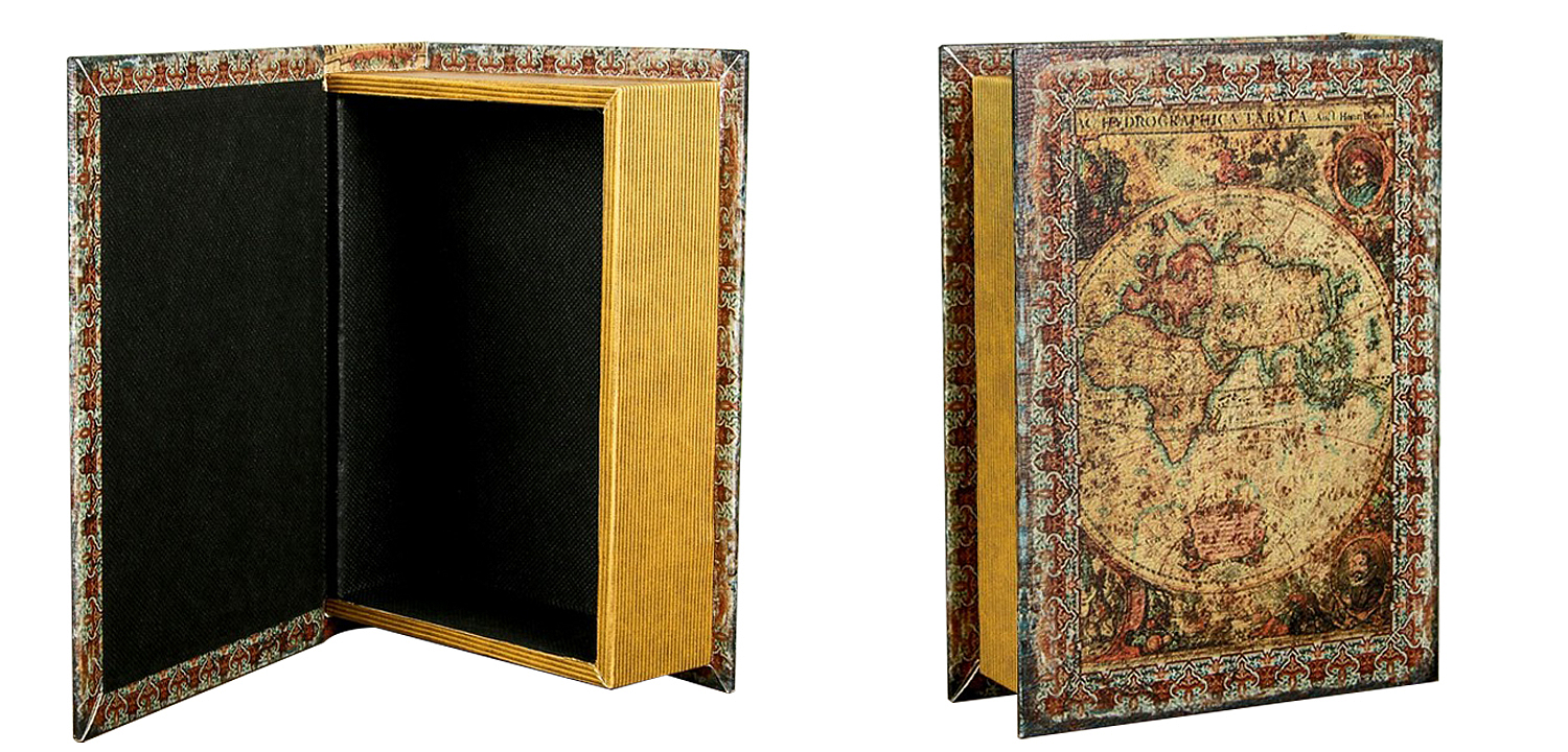 Шкатулка-книга Vintage World Map Book Box Шкатулка-книга Vintage World Map Book Box - Loft-Concept в Саратове