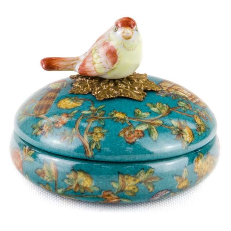 Шкатулка Box Light Yellow Bird Бирюзовый Бронза Шкатулка Box Light Yellow Bird Бирюзовый Бронза в Саратове | Loft Concept