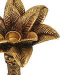 Подсвечник в форме пальмы с резными листьями и текстурным основанием Golden palm leaves варинант исполнения - 3 | Loft Concept в Саратове