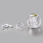 Настольная лампа с прозрачным шарообразным плафоном на цилиндрической подставке Crystal Globule варинант исполнения - 3 | Loft Concept в Саратове