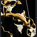 Люстра в виде золотой ветки с цветами и птичками Marvelous Garden варинант исполнения - 12 | Loft Concept в Саратове