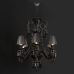 Люстра подвесная с плиссированными абажурами и множеством подвесок черного цвета Диаметр 62 см Lustre Reverie варинант исполнения - 2 | Loft Concept в Саратове