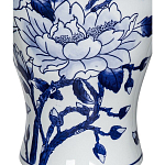 Ваза с бело-синей росписью и изображением цветов Blue & White Ornament варинант исполнения - 1 | Loft Concept в Саратове