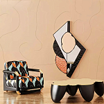 Дизайнерский журнальный стол округлой формы чёрный с золотой столешницей Fufem варинант исполнения - 1 | Loft Concept в Саратове