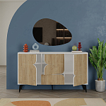 Комод с 3-мя дверцами и выдвижным ящиком цвета светлый дуб SPARK CONSOLE WHITE варинант исполнения - 2 | Loft Concept в Саратове