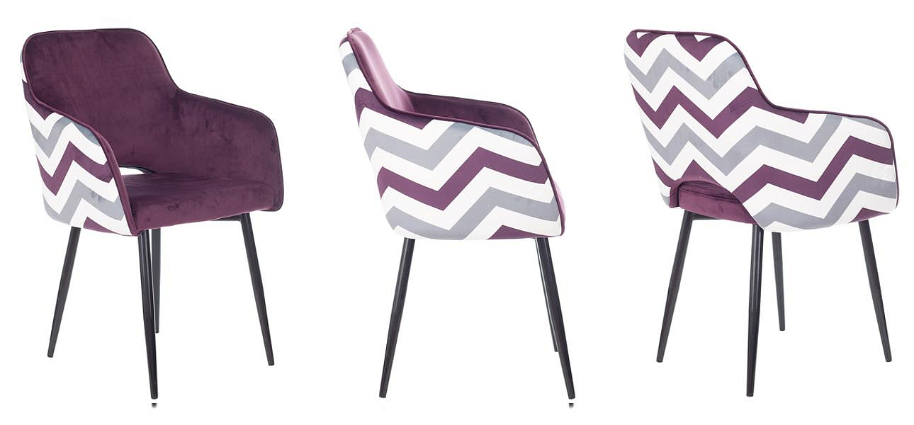 Стул SHARRON Chair Сливовый Зигзаг Стул SHARRON Chair Сливовый Зигзаг - Loft-Concept в Саратове