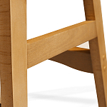 Барный стул со спинкой и подлокотниками на 4-х деревянных ножках Кремовый Велюр Ava Charm варинант исполнения - 7 | Loft Concept в Саратове