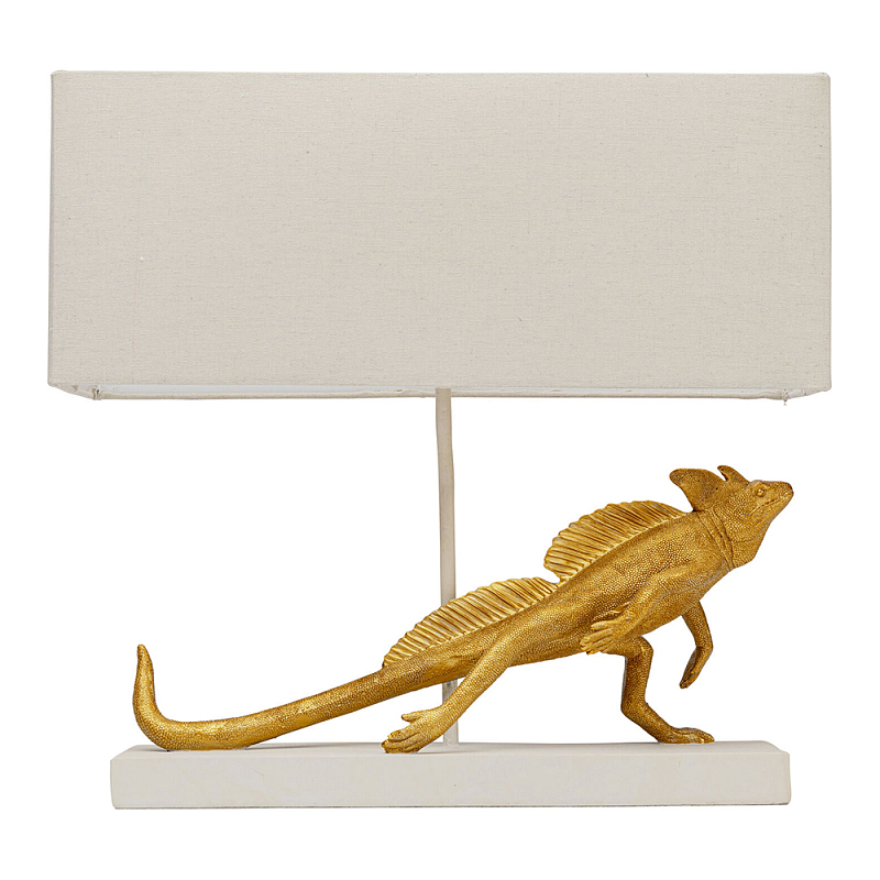 Настольная лампа Золотая Игуана Бежевый Золотой в Саратове | Loft Concept 