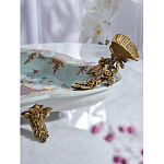 Блюдо овальное из голубого фарфора с ручками в виде бабочек и цветочным рисунком Blue Garden варинант исполнения - 5 | Loft Concept в Саратове