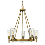  Люстра с 5-ю цилиндрическими плафонами из стекла с пузырьками Hinkley варинант исполнения - 7 | Loft Concept в Саратове