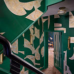 Обои ручная роспись в стиле Арт-деко Symphony Original colourway on Jade silk dupion варинант исполнения - 1 | Loft Concept в Саратове