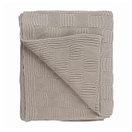 Плед из хлопка рельефной вязки бежево-серого цвета Waffle Comfort варинант исполнения - 1 | Loft Concept в Саратове