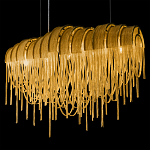 Люстра подвесная с металлическими цепочками и изогнутыми металлическими дугами 72 см Atlantis Chain варинант исполнения - 19 | Loft Concept в Саратове