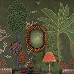 Обои ручная роспись Malwa Original colourway on Olive tobacco варинант исполнения - 1 | Loft Concept в Саратове