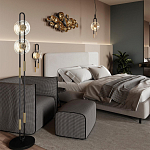 Бра черного цвета с круглым прозрачным стеклянным плафоном Virelia  варинант исполнения - 5 | Loft Concept в Саратове