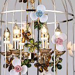 Люстра в виде клетки с цветами Flower Cell варинант исполнения - 2 | Loft Concept в Саратове