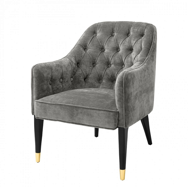Кресло Eichholtz Chair Cyrus Grey Серый Черный Кресло Eichholtz Chair Cyrus Grey Серый Черный в Саратове | Loft Concept