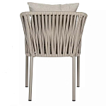 Стул серо-бежевый с декоративным плетением на спинке и подлокотниках Chair Weave варинант исполнения - 4 | Loft Concept в Саратове