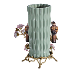 Ваза с птицами и цветами из фарфора с бронзовыми элементами Garden of Eden варинант исполнения - 2 | Loft Concept в Саратове